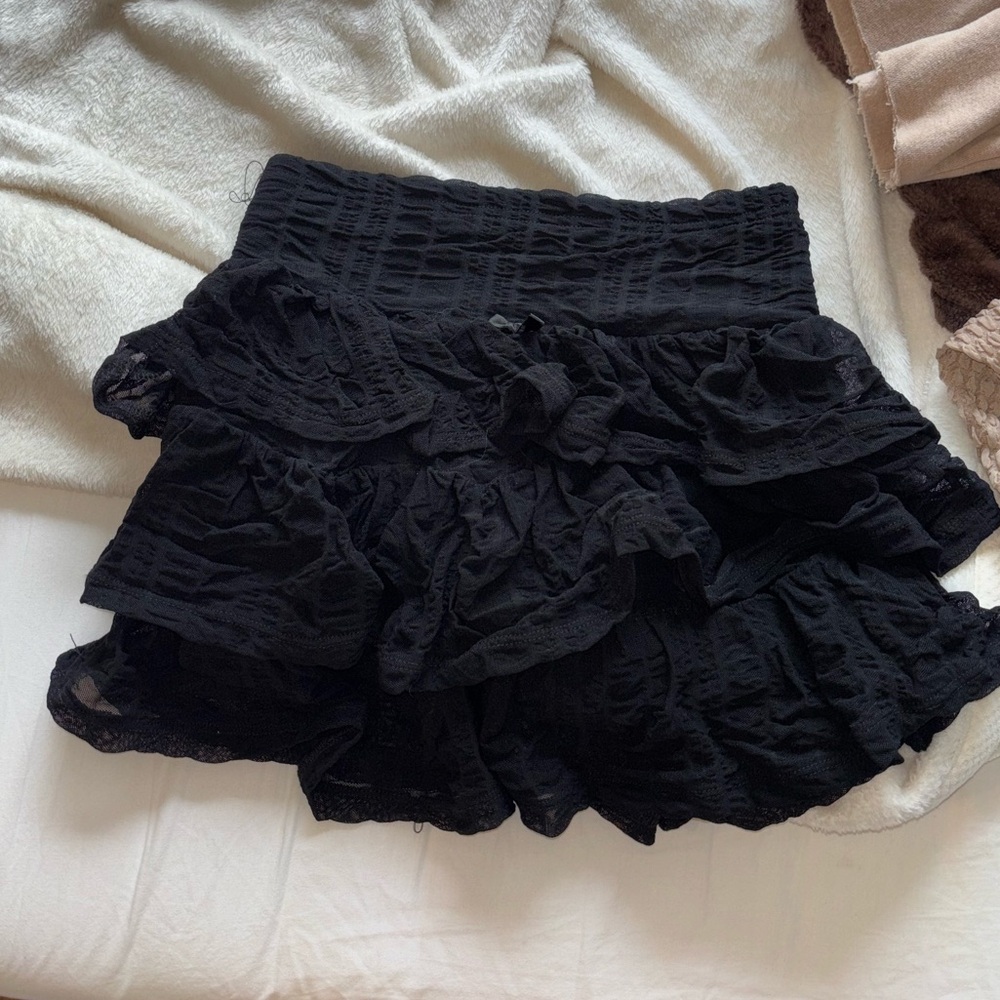 CUTE Y2K LACE RUFFLE SKORT W BOW